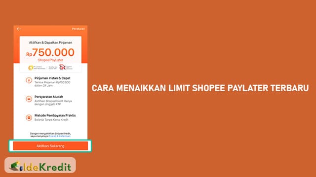cara menaikkan limit shopee paylater