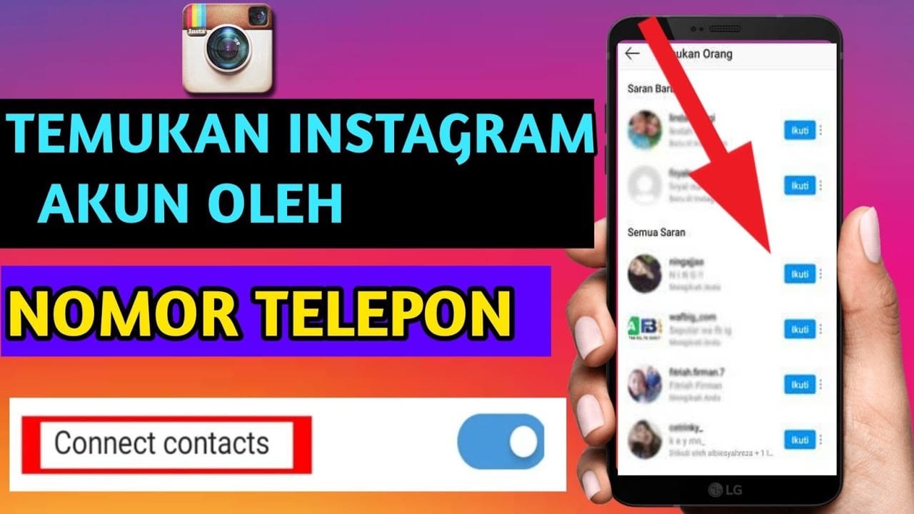 cara mencari orang di instagram dengan nomor hp